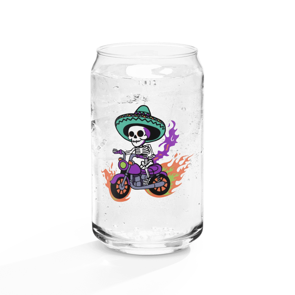 Bone to be Wild Colorful 16oz Can-Shaped Drinking Glass product image (12)
