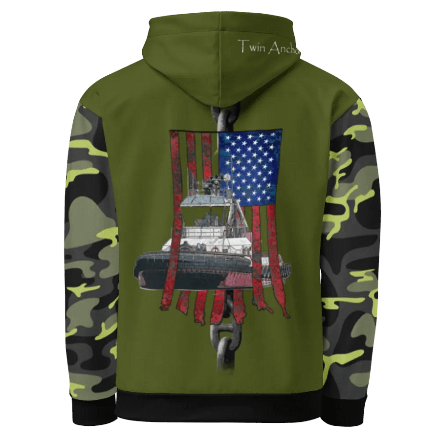 Camouflage & Green Chain Athena Tug & CE Flage Hoodie product image (1)