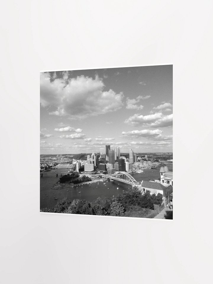 Pittsburgh - Cloudy Downtown - Black & White - poster product image (6)