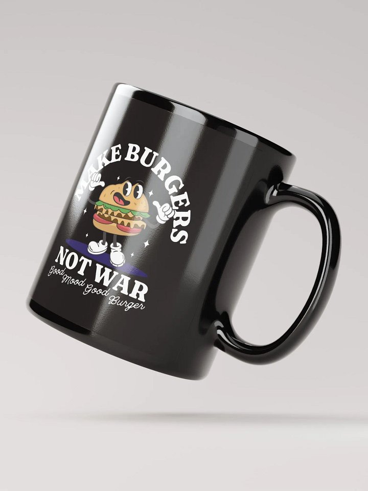 Make Burgers Not War | Black Mug product image (3)