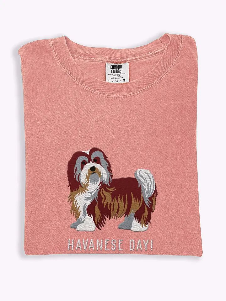 Havanese Day! T-Shirt(Embroidered) of a Havanese(Chocolate) product image (1)