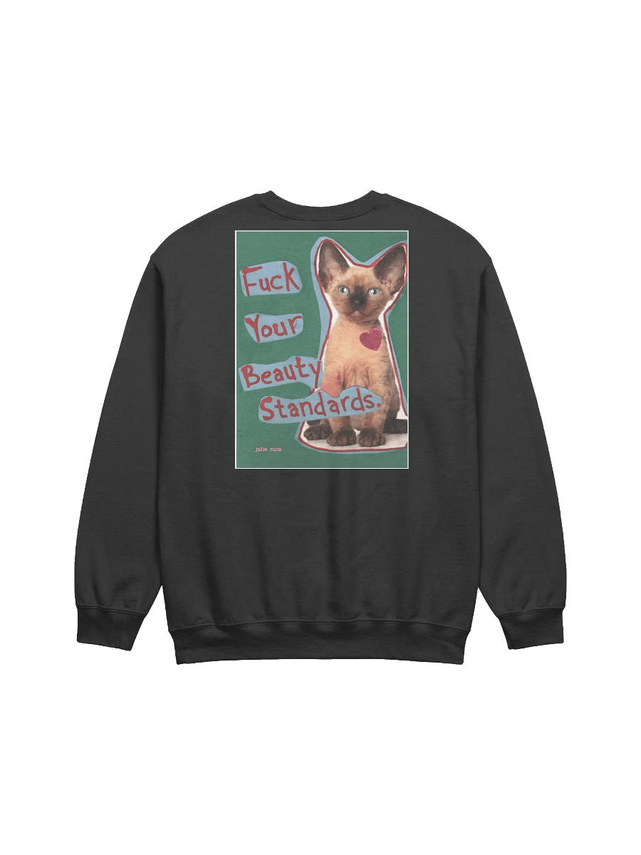 Minimalist Manta Ray Crewneck Sweatshirt(FUCK Your Beauty Standards) product image (1)