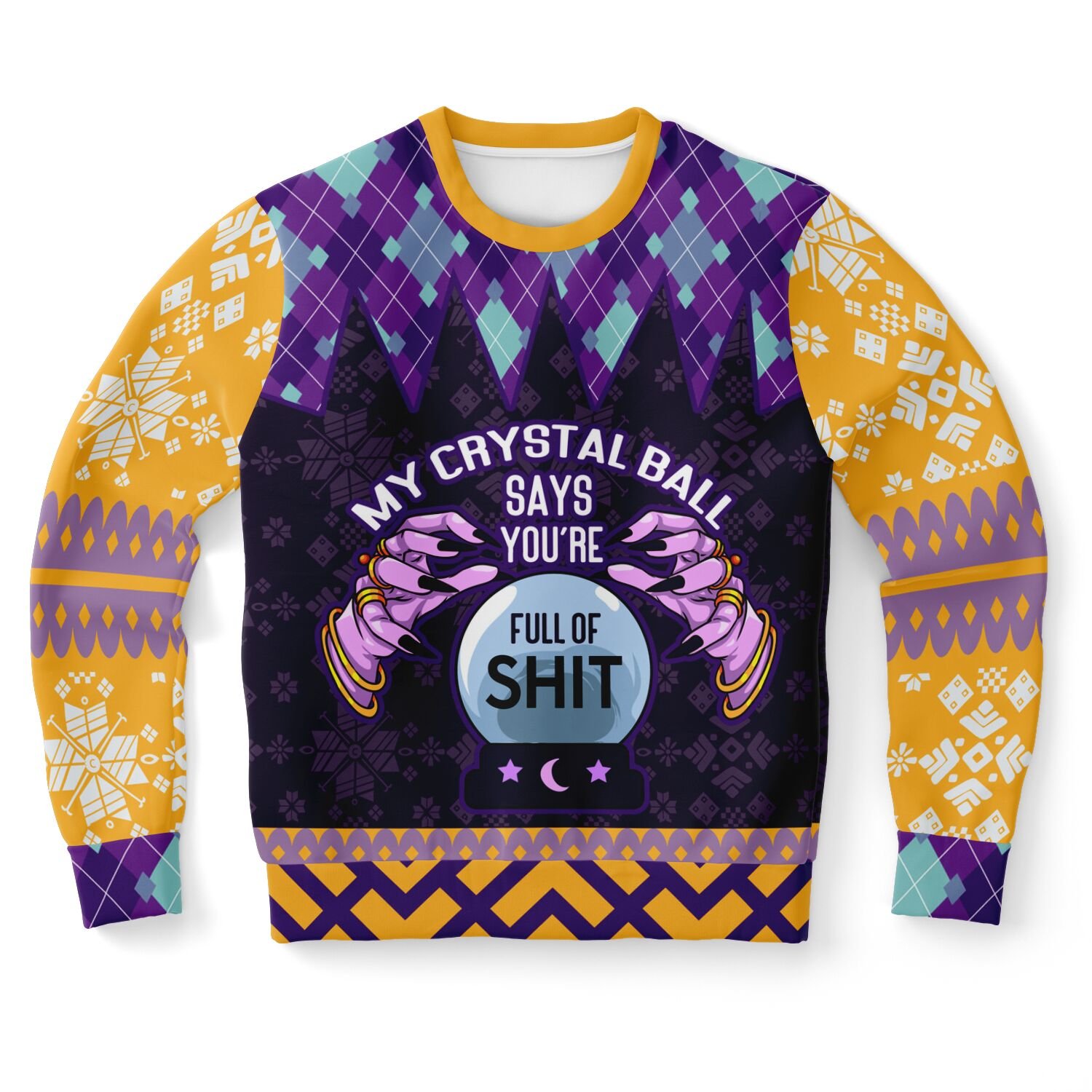 Crystal Ball Sarcastic Sweatshirt | Purple Magic Holiday Sweater | Mystic Fortune Teller Party Outfit | Funny Witchy Gothic Gift product image (9)