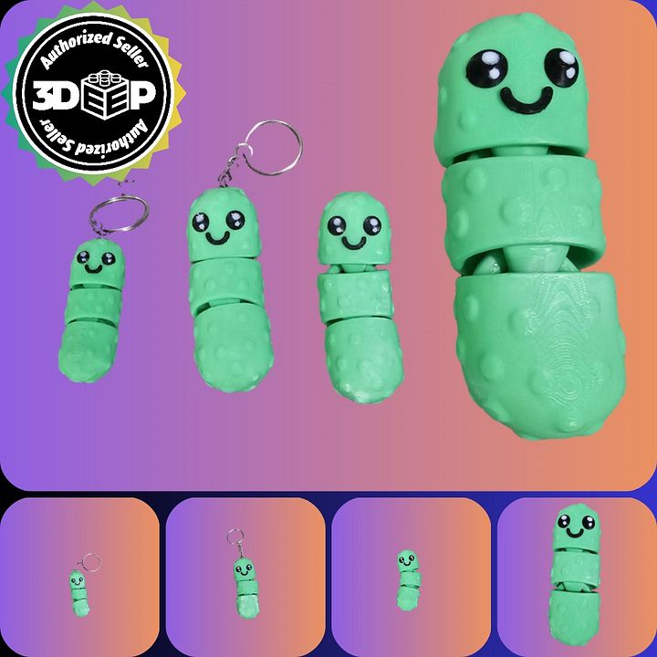 Flexi Pickles & Pickle Keychains – Articulated Fidget Toy in Multiple Sizes | Cute Pickle Gift for All Ages product image (2)