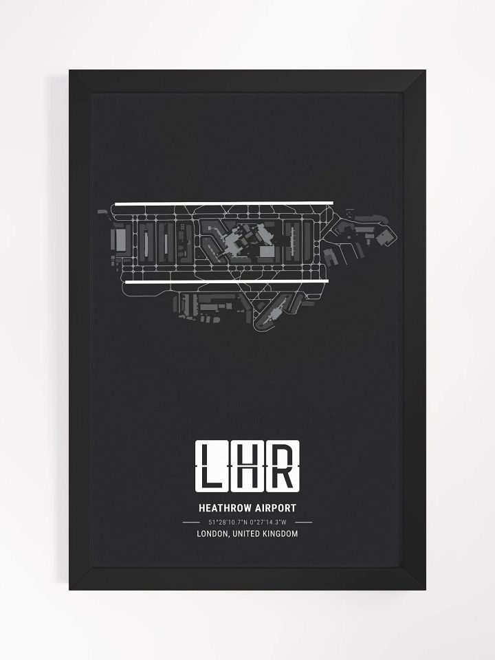 Framed Airport LHR Premium Map On Matt Paper product image (1)