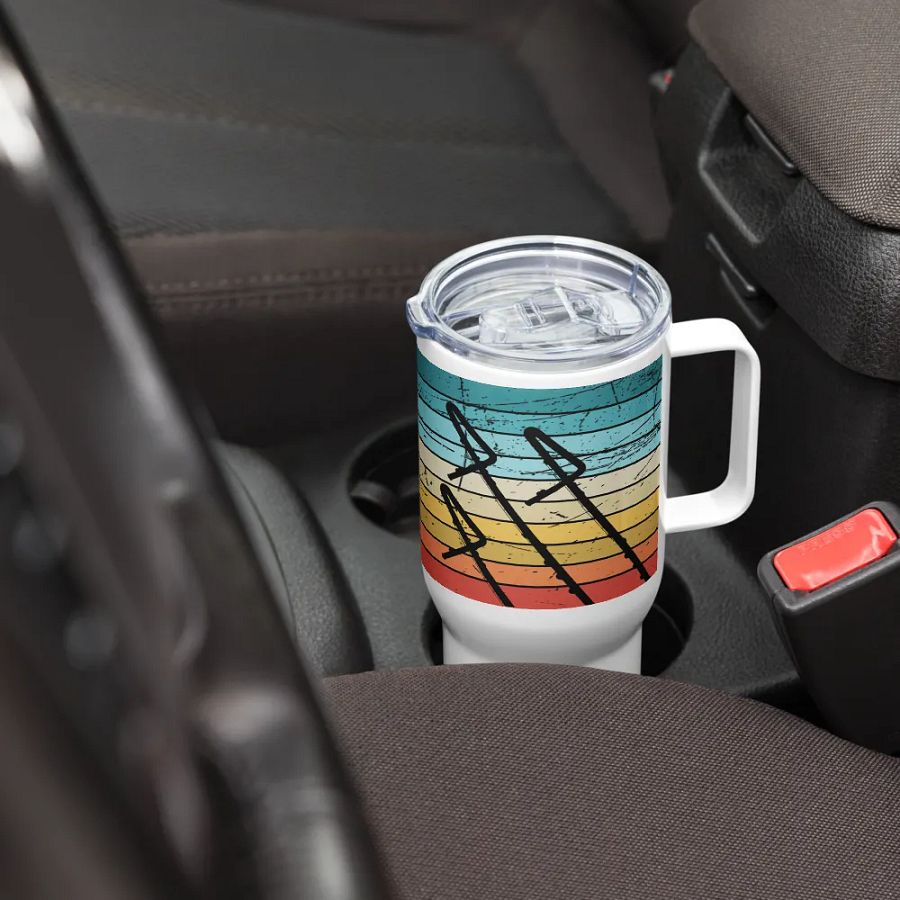 Retro Abstract Flute Stainless Steel Travel Mug - Contra product image (7)