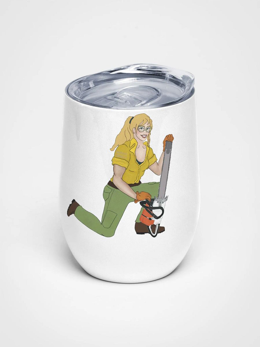 Blonde Chainsaw Pinup Wine Tumbler product image (1)
