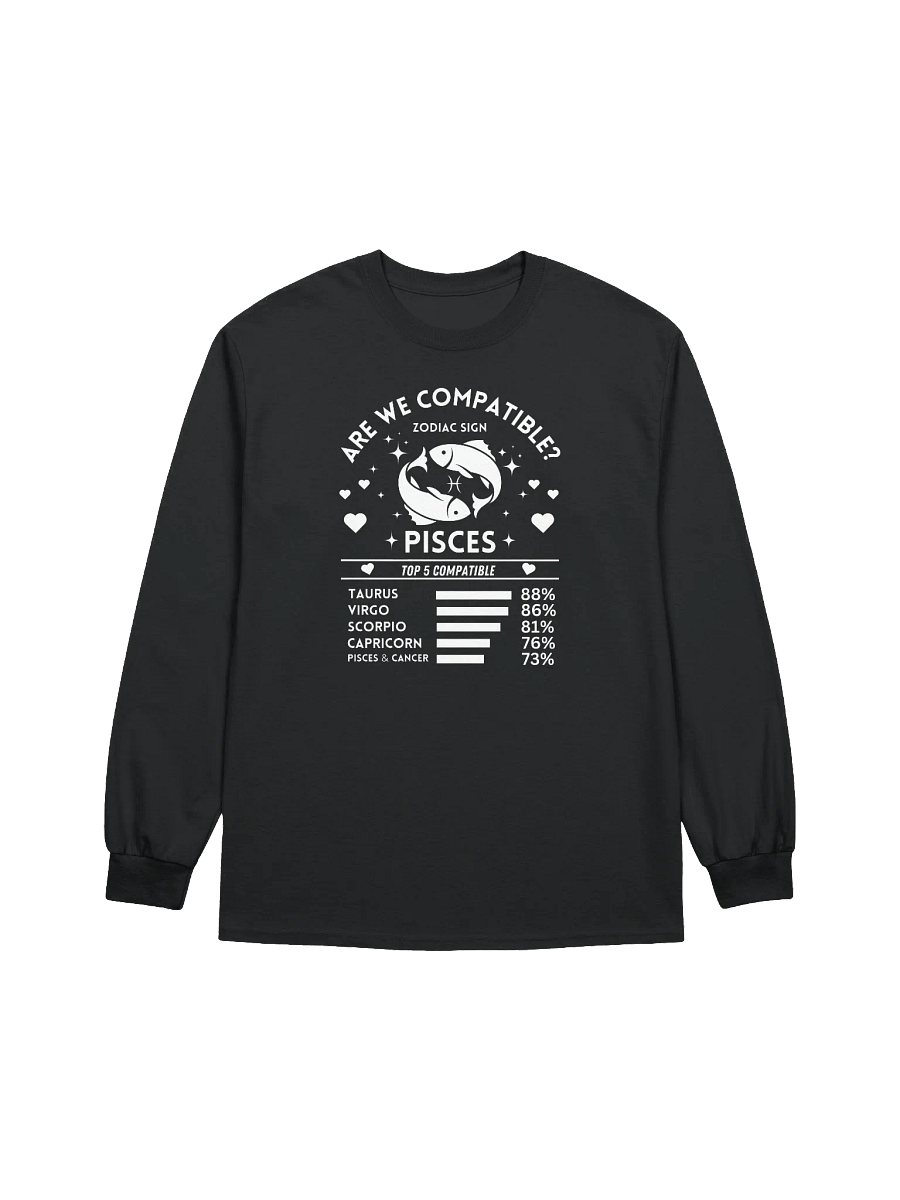 Pisces Zodiac Sign Romantic Compatibility - Gildan Ultra Cotton Unisex Long Sleeve T-Shirt - Dark Colors product image (2)