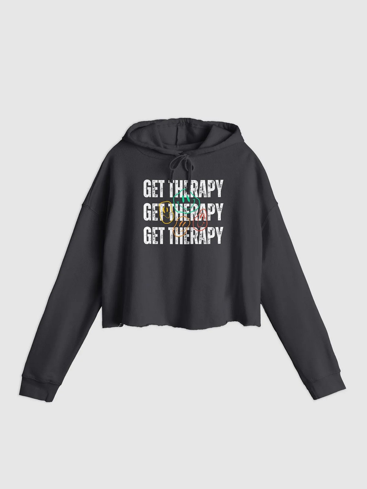Get Therapy Smiley Faces - Cropped Hoodie | Reddit On Wiki