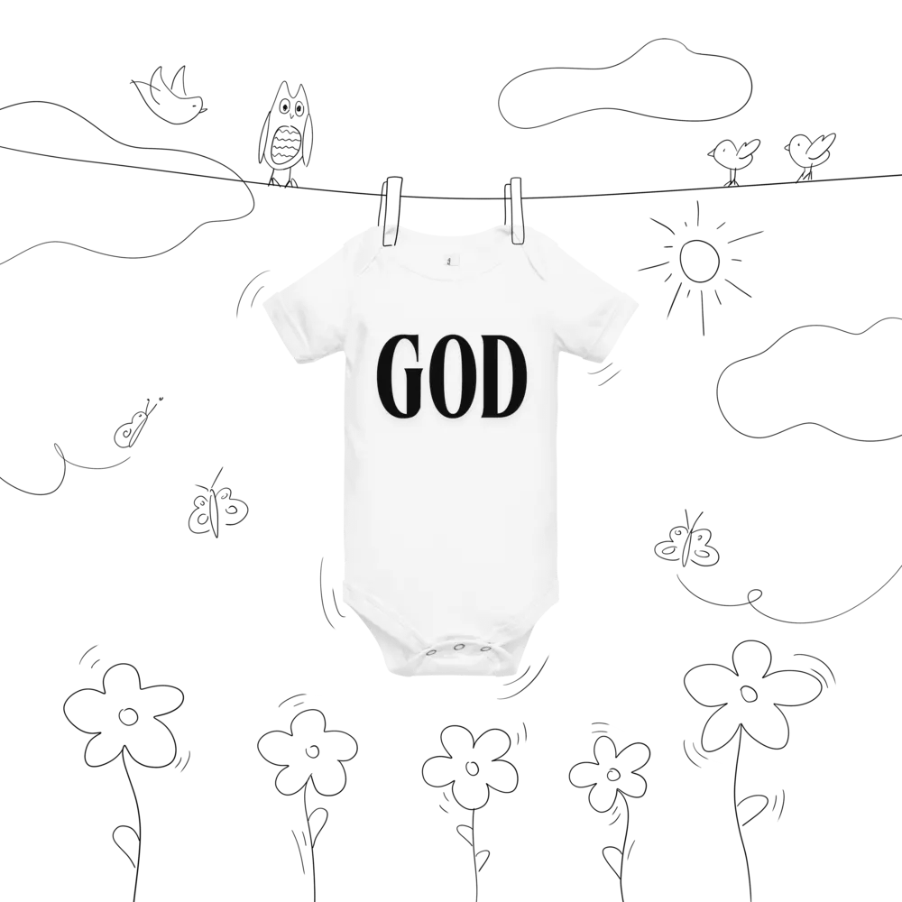 Unisex Baby Onesie - GOD Has My Back - White with Black Letters product image (8)