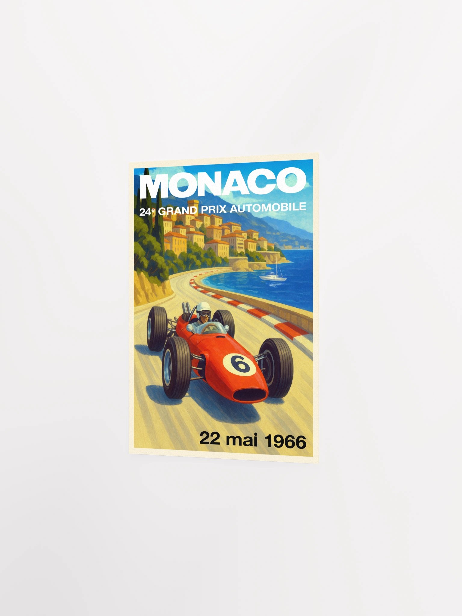 Monaco Vintage F1 Grand Prix 1966 Art Poster — Auto Racing Wall Art, Formula 1 Print product image (7)