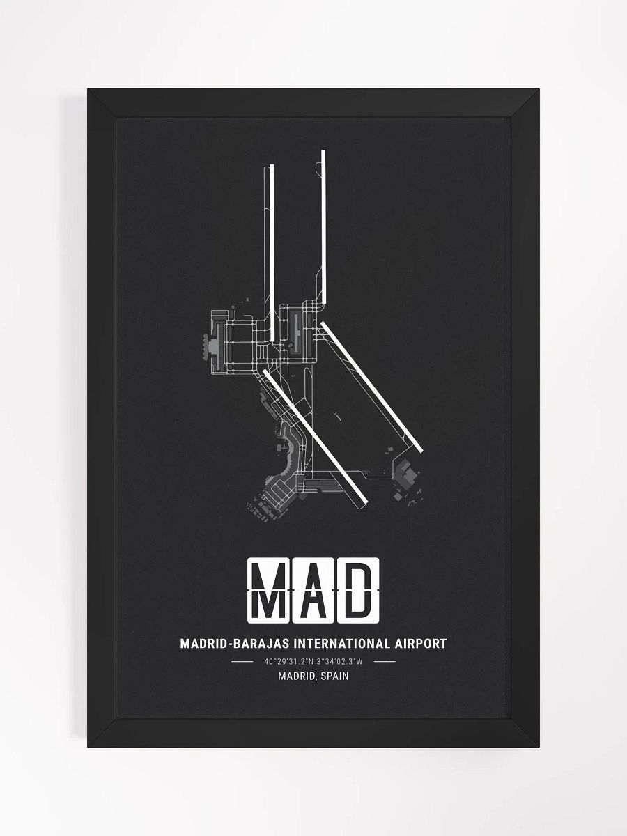 Framed Airport MAD Premium Map On Matt Paper product image (1)
