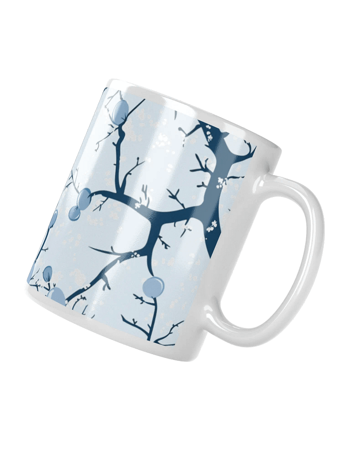 Light Blue and White Floral White Glossy Ceramic Mug by Treasure Pie product image (2)