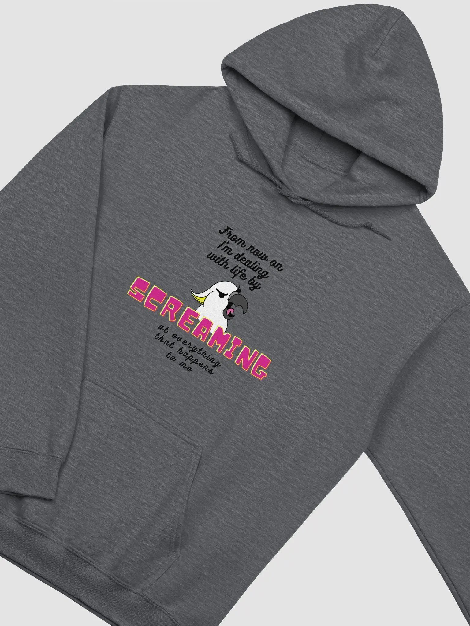 Screaming Cockatoo with Text Classic Hoodie Multicolor product image (8)