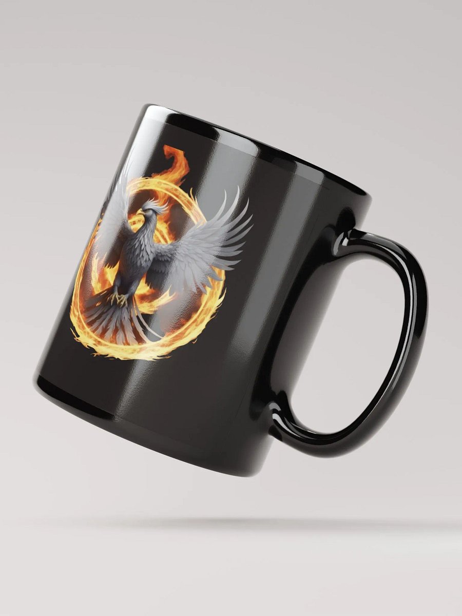 Gray Phoenix on Black Glossy Mug product image (4)