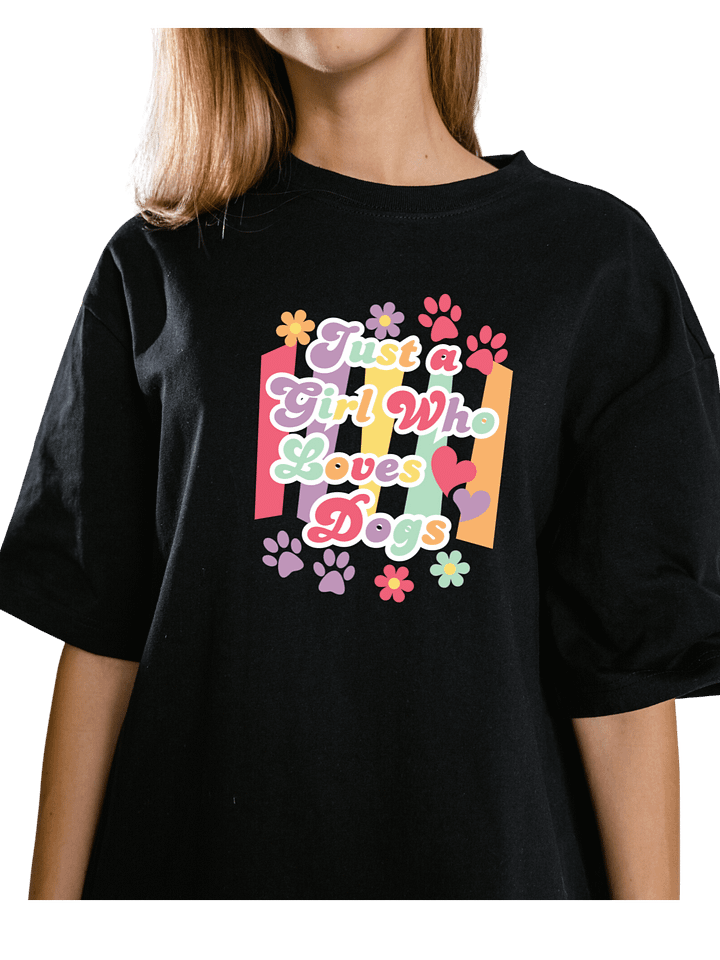 Just A Girl Who Loves Dogs Bella Canvas Supersoft Relaxed Fit T-Shirt product image (1)