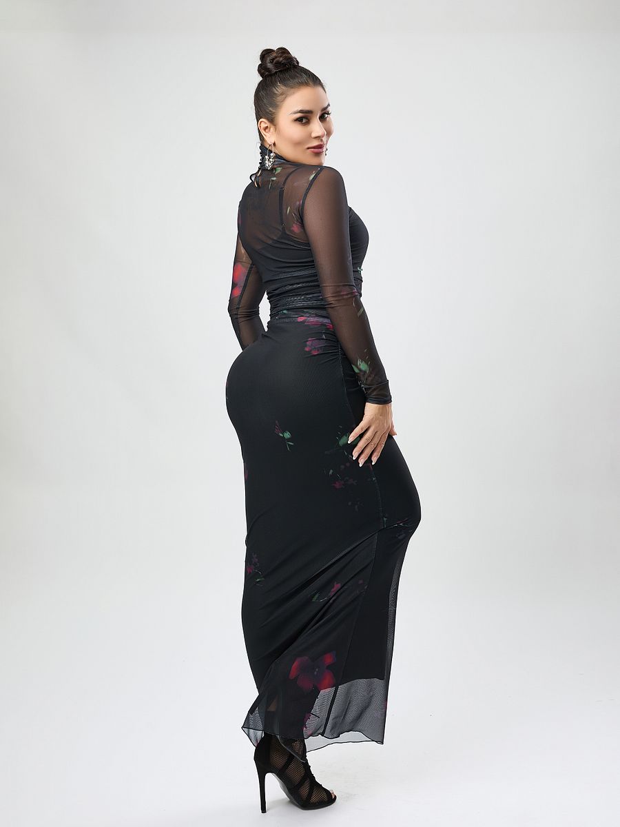 Wholesale dresses mesh see-through with sling maxi dress two-piece set product image (6)
