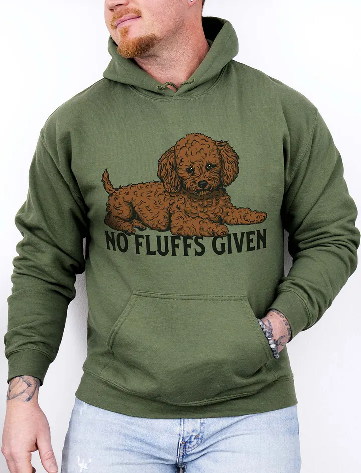 No Fluffs Given Hooded Sweatshirt of a Toy Poodle(Chocolate) | Funny Hoodie for Poodle Paw-rents product image (15)