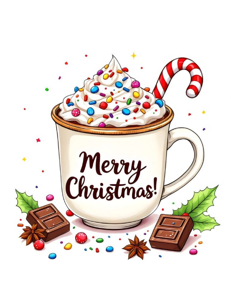 14 Mug Filled with Hot Chocolate Clipart Designs, Winter Drink Illustrations, Cozy Clipart Set product image (5)