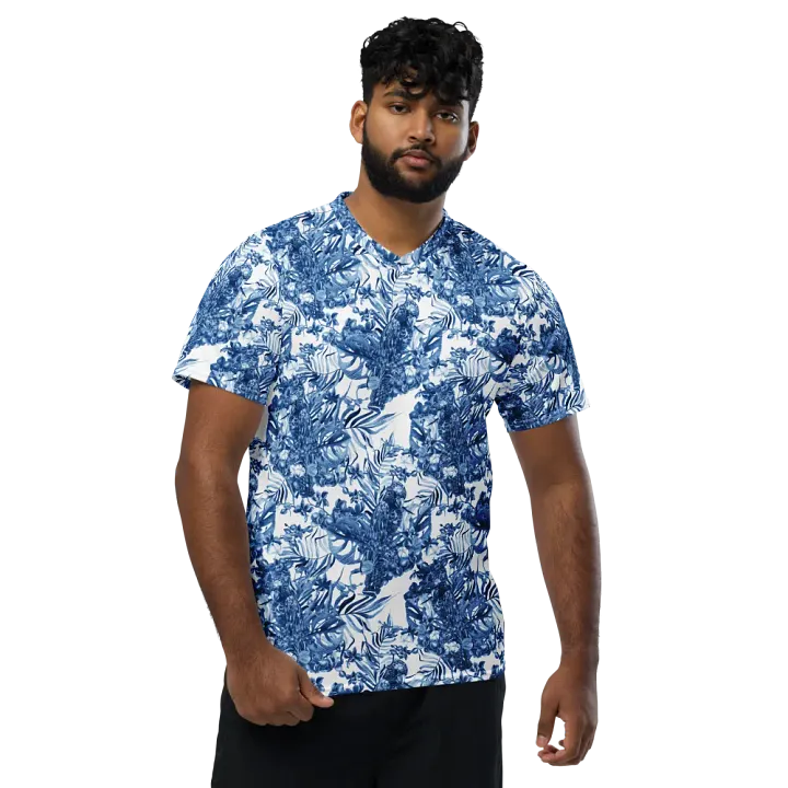 Azure Jungle | Recycled Unisex Sports Jersey product image (1)