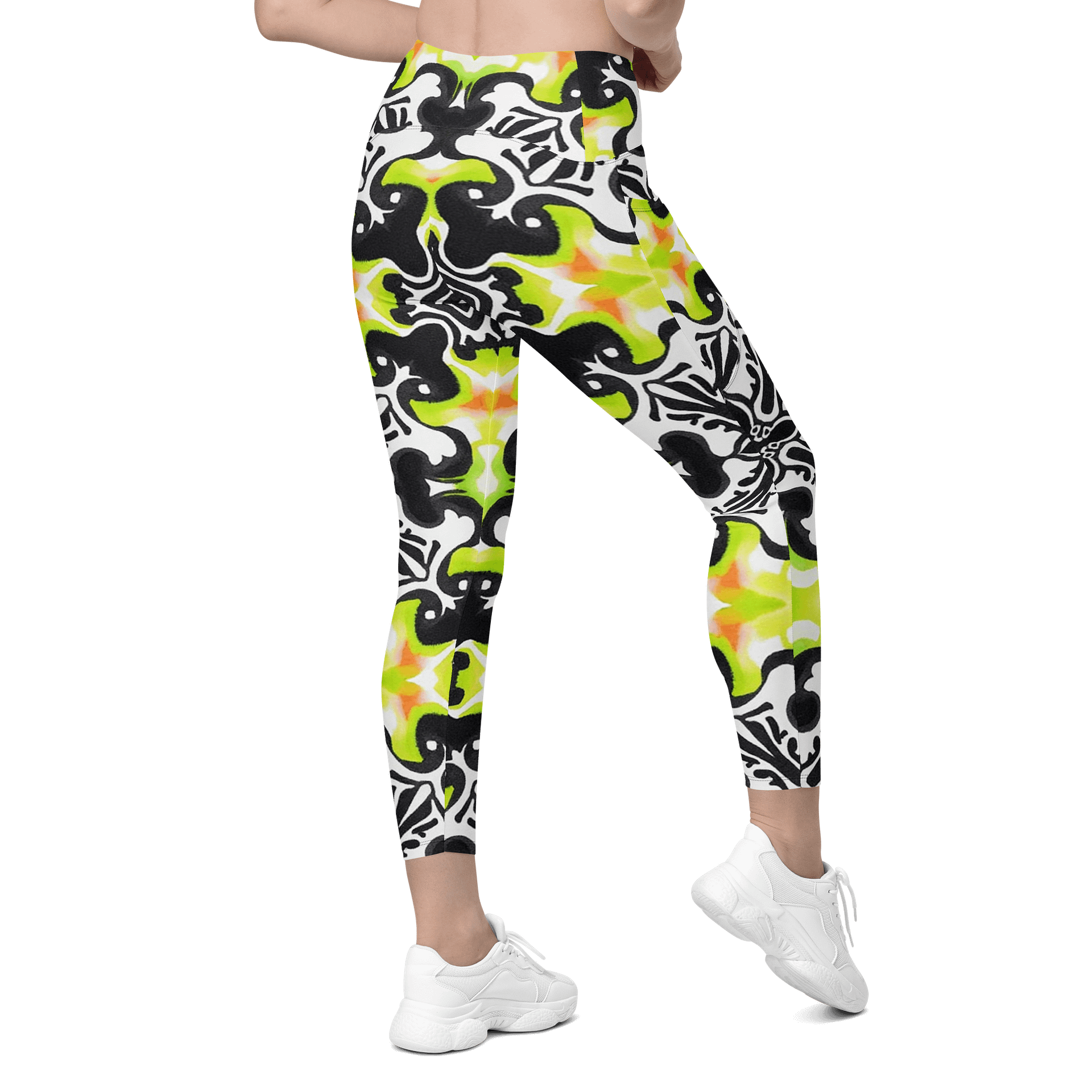 Barry Grady 'Dreamy Blossom' Crossover Leggings with Pockets product image (9)
