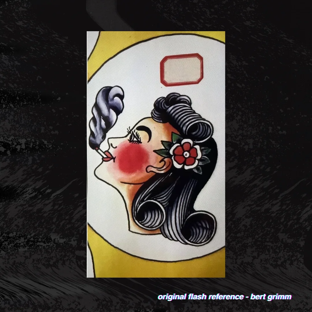 Bert Grimm Smoking Lady with Folk Art Frame Print product image (6)