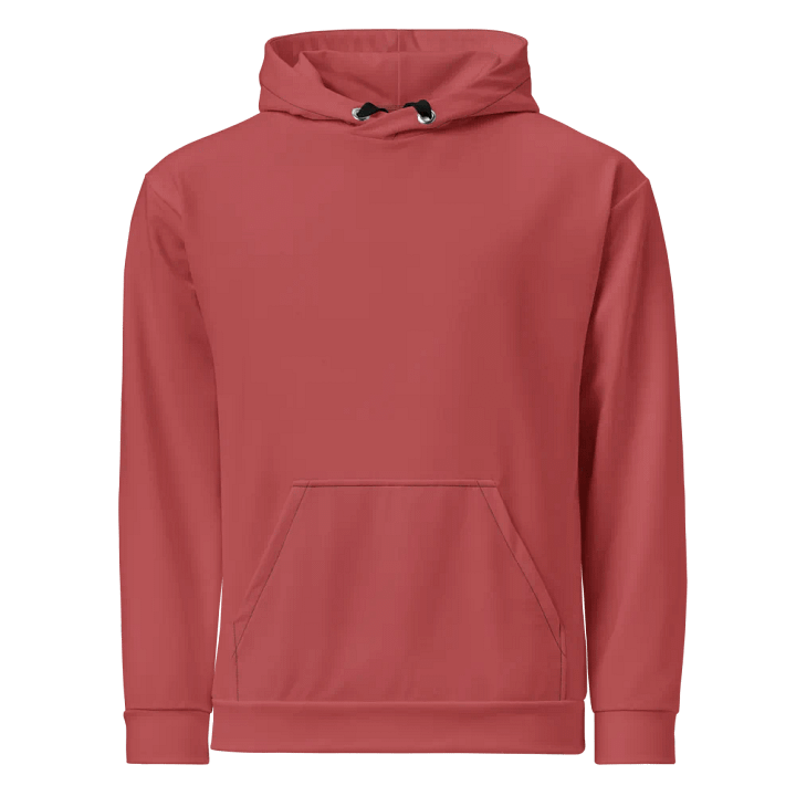 Plain Brick Red Soft Summer Unisex Recycled Polyester Heavyweight Premium Hoodie by Treasure Pie product image (1)