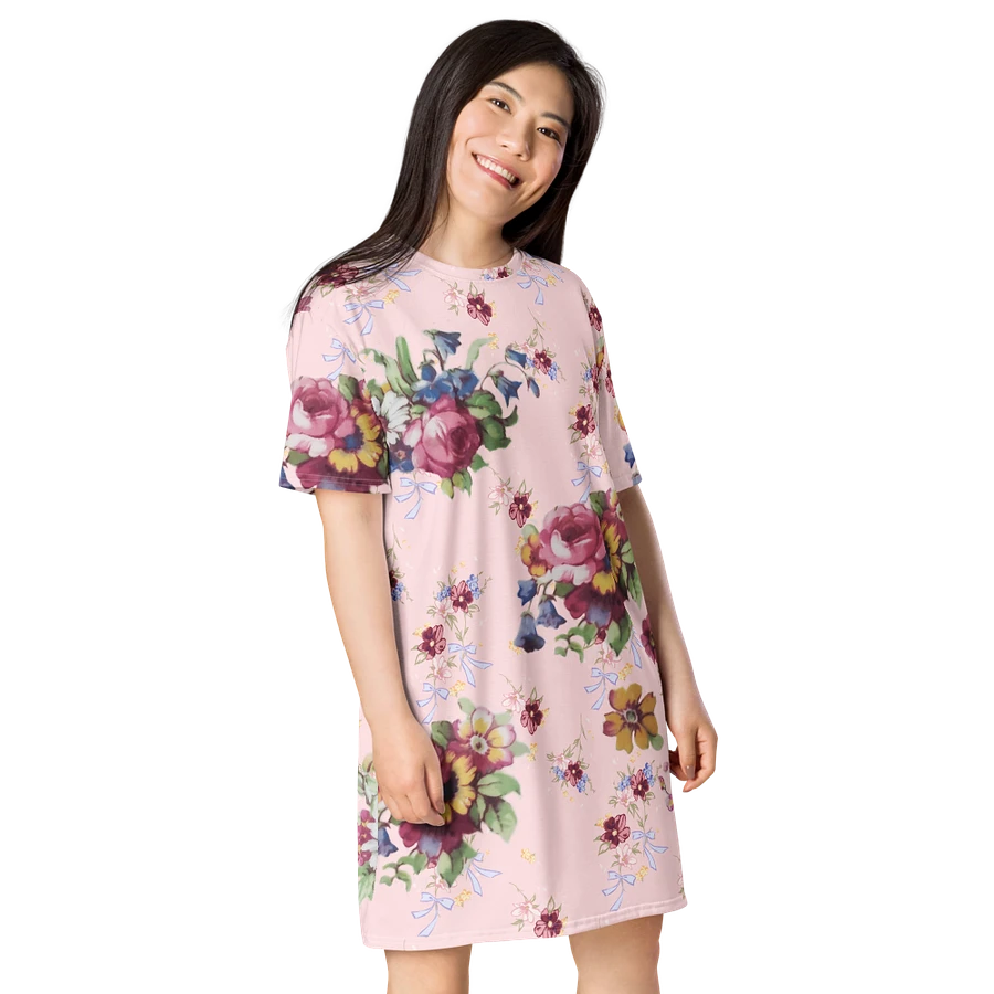Vintage Floral Woman's Dress T-Shirt | Pink Blossom Everyday Apparel product image (2)