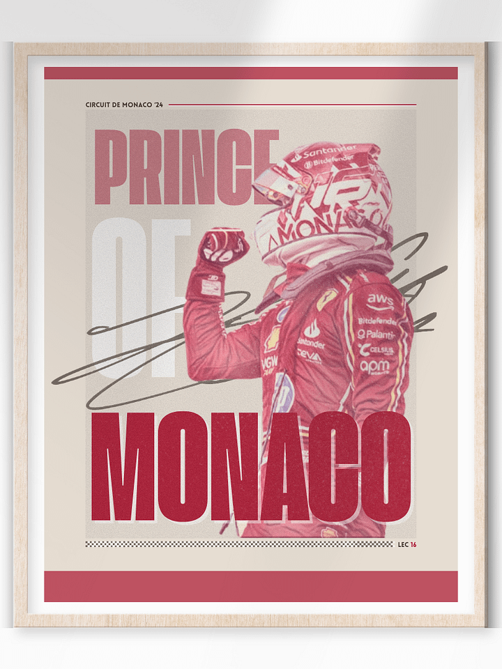 Charles Leclerc Monaco GP 2024 | Printable Poster product image (1)