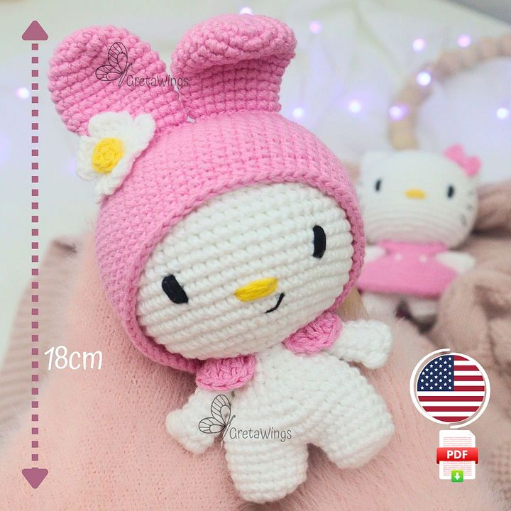 Amigurui My Melody PATTERN, Sanrio family (Digital Download) product image (1)