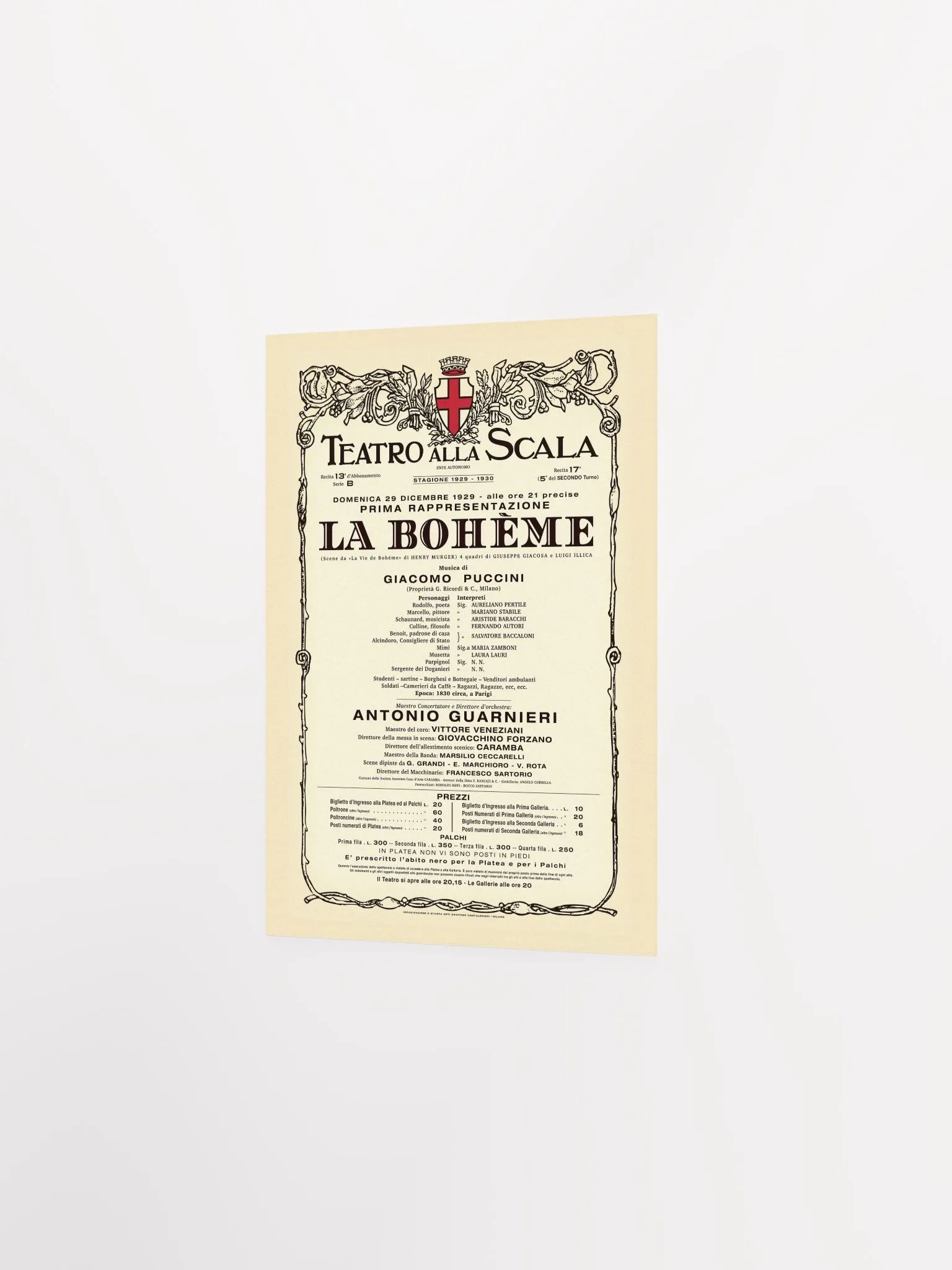 Vintage-Style La Scala La Bohème Opera Poster product image (2)