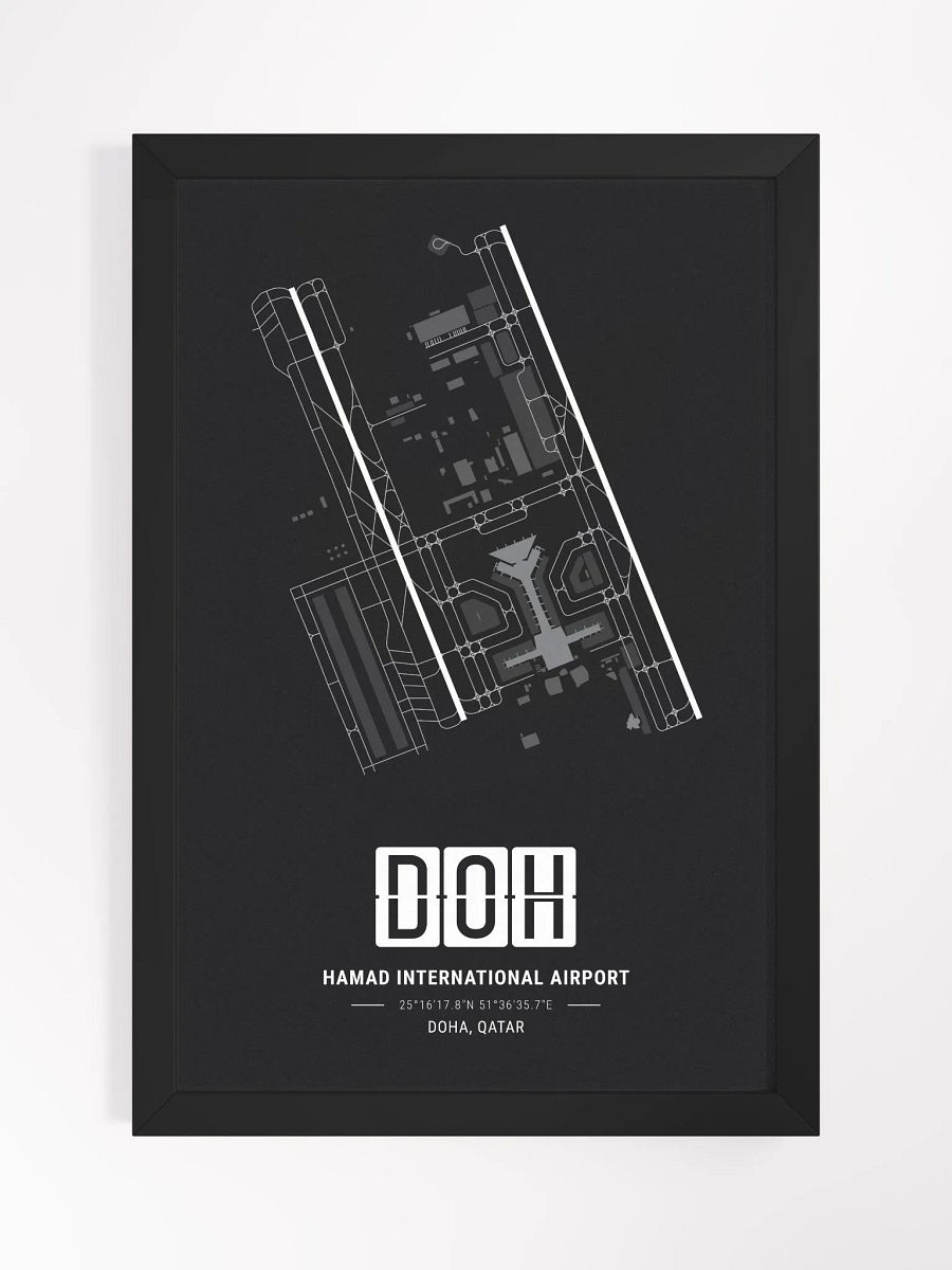 Framed Airport DOH Premium Map On Matt Paper product image (1)