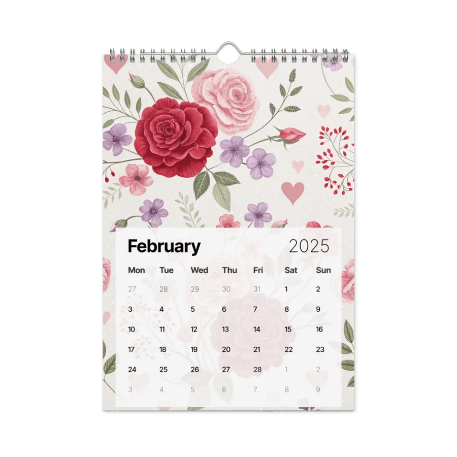 SEAMLESS FLORAL PATTERN WALL CALENDAR 2025 product image (5)