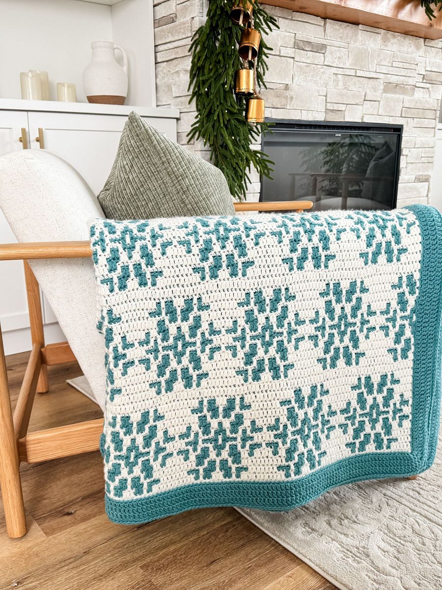 Snow Flurries Mosaic Blanket Crochet Pattern product image (7)