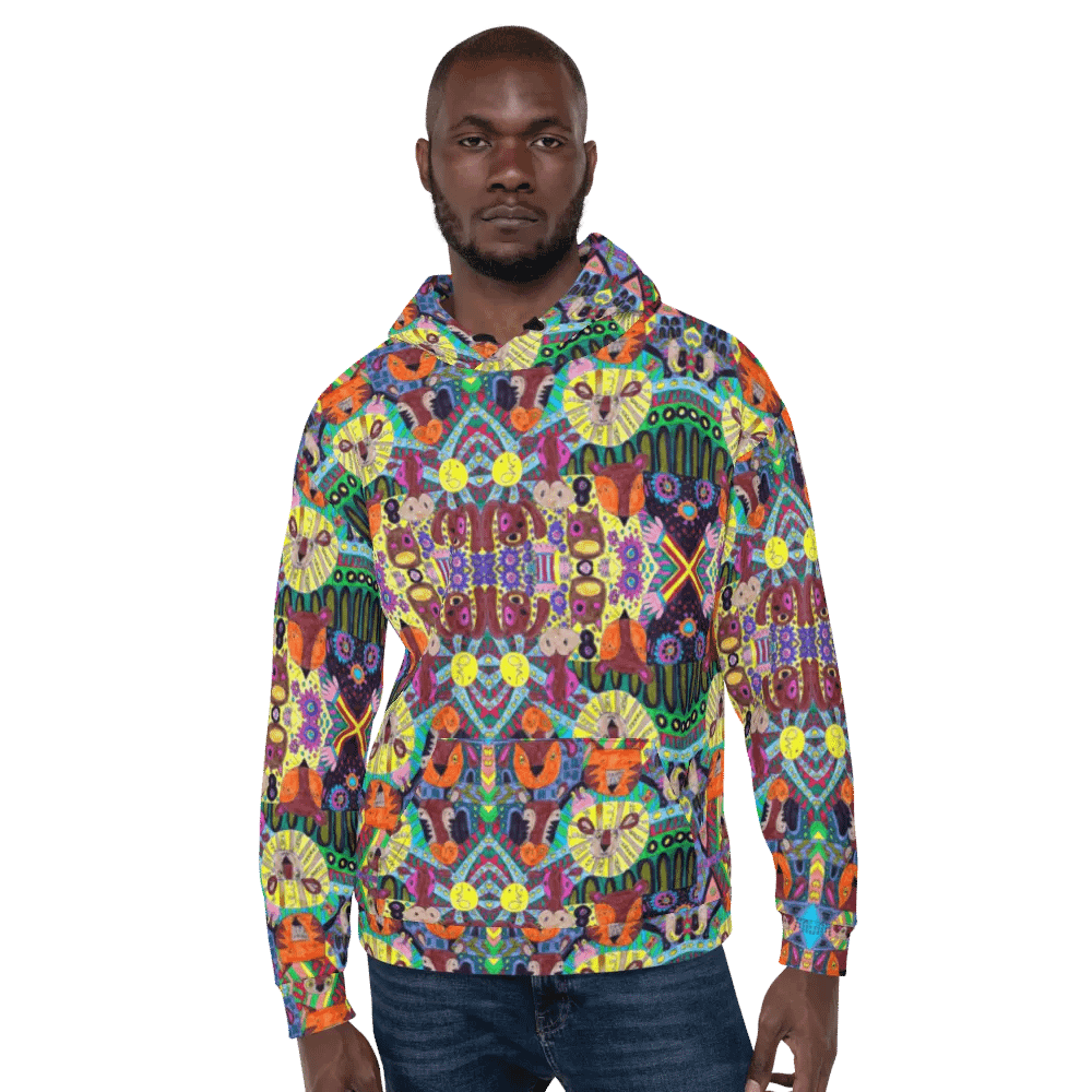 Abstract Doodle Animals Unisex Pull Over Hoodie product image (6)