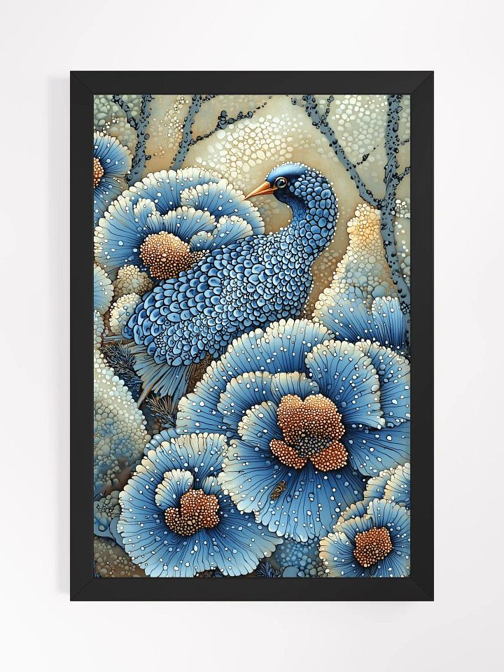 Azure Serenity: Fantasy Poster of a Mystical Forest Bird product image (1)