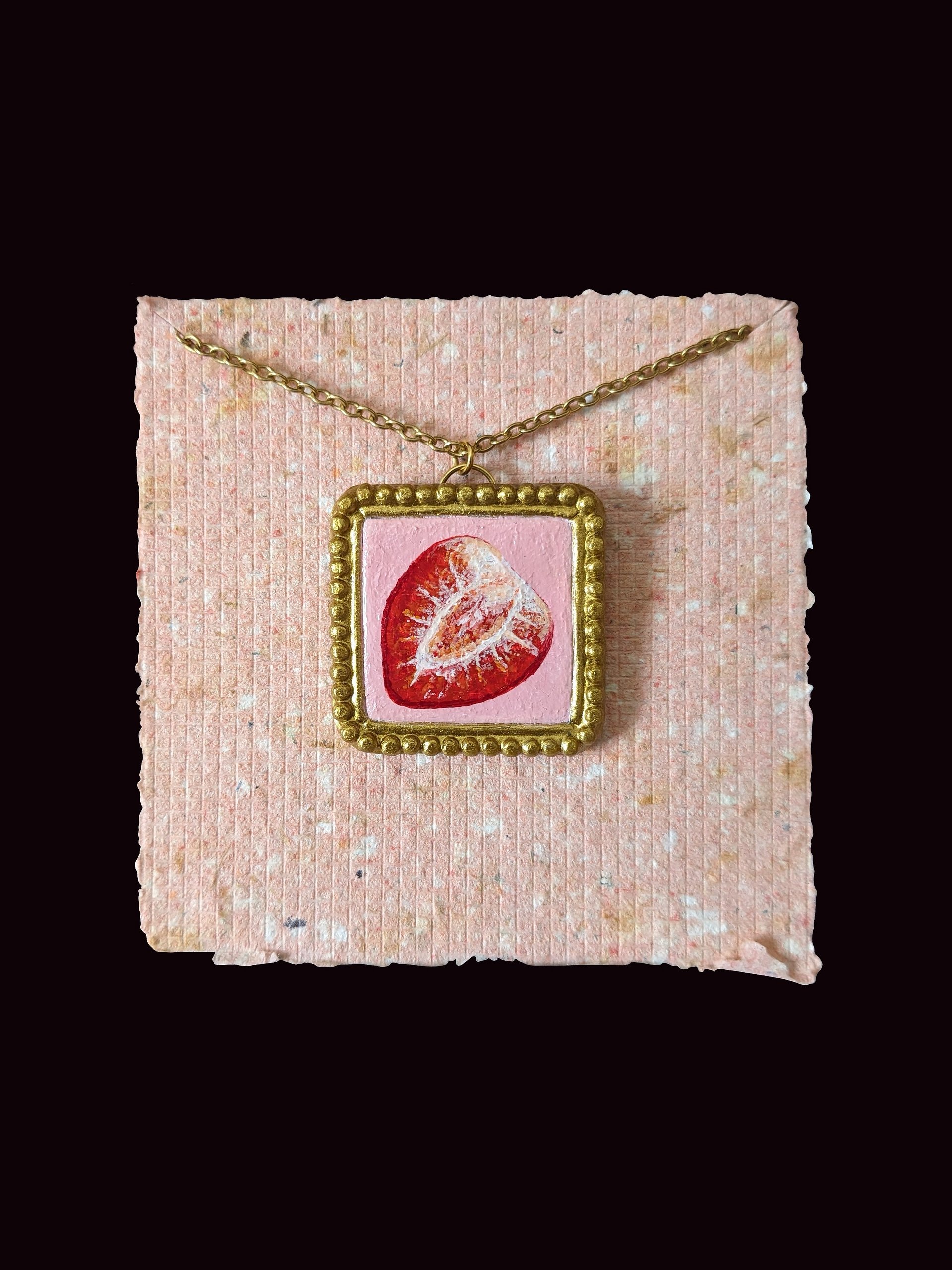 Strawberry Painting Pendant product image (1)