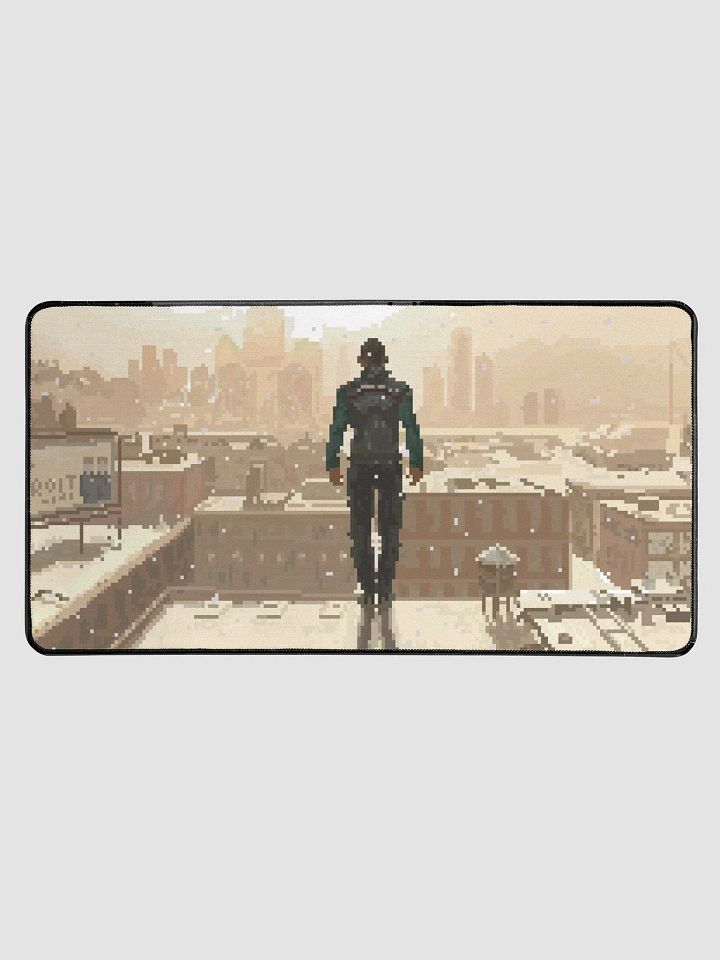 "Markus Standing Above Detroit" Desk Mat product image (1)