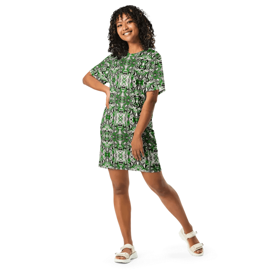Green Baroque T-Shirt Dress product image (10)