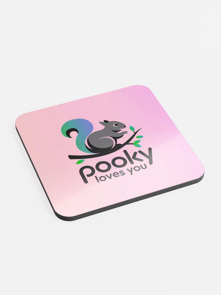Coaster or micro art piece: stylized pooky loves you pink product image (2)