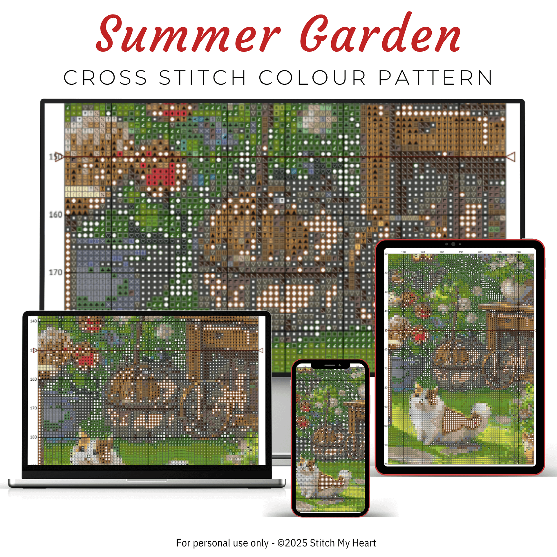 Summer Garden Cross Stitch Pattern product image (3)