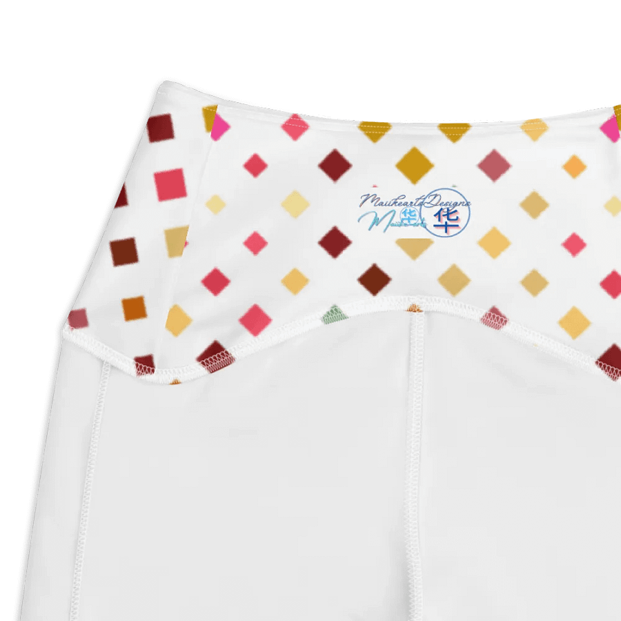 Colorful Square Pattern Design Leggings with Pocket - v6 product image (7)