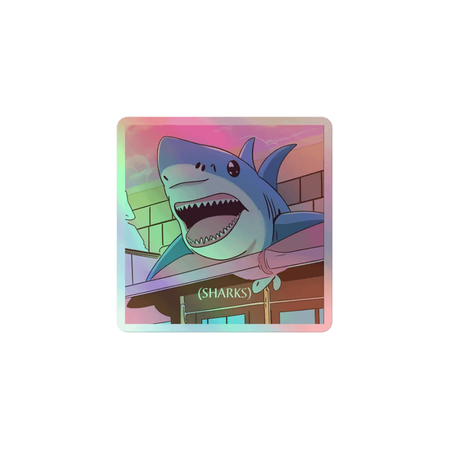 Kawaii Shark Holo Sticker product image (1)
