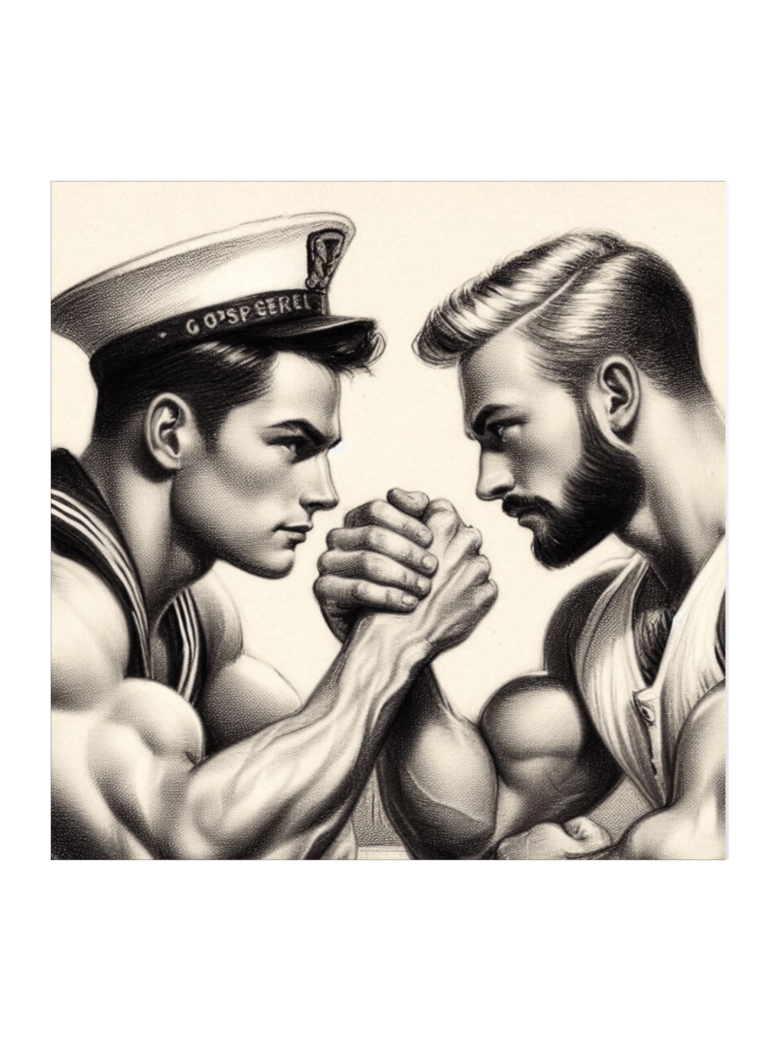 Up Close and Personal: Sailors – Tom of Finland Tribute Gay Pride Graphic Design Sticker product image (1)