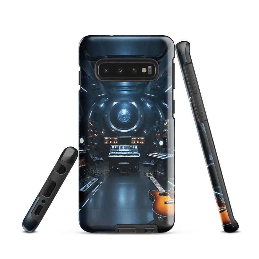 Futuristic Studio Vibes Samsung Tough Case - Sci-Fi Recording Room Design product image (1)