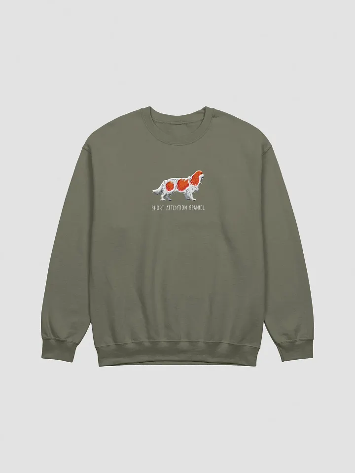Short Attention Spaniel Sweatshirt (Embroidered) of a King Charles Spaniel(Blenheim) product image (13)