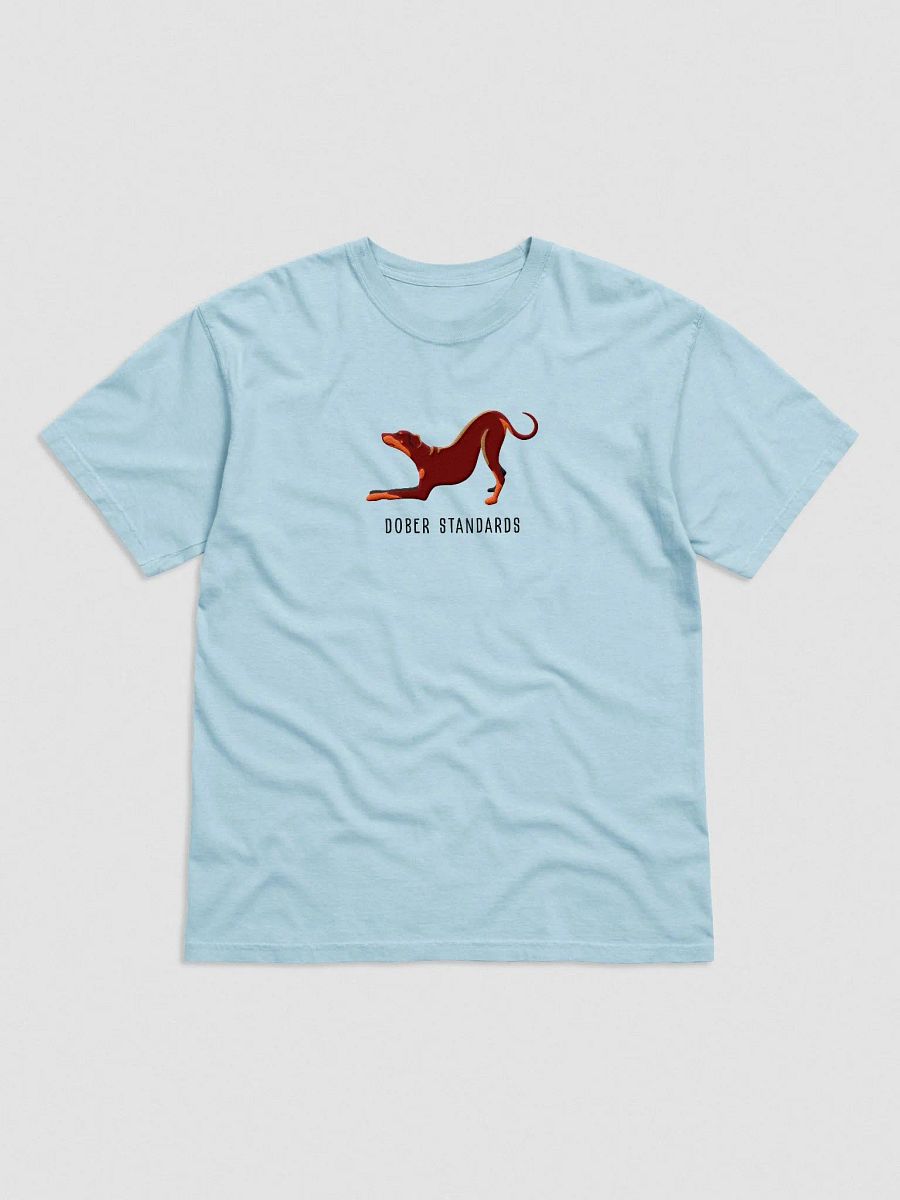 Dober Standards T-Shirt(Embroidered) of a Doberman Pinscher(Red - Full Tail & Ears) product image (4)