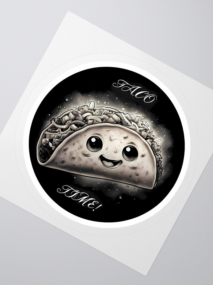 Elegant Taco Time Sticker | Monochrome Food Art Decal | Minimalist Wall Decor product image (6)
