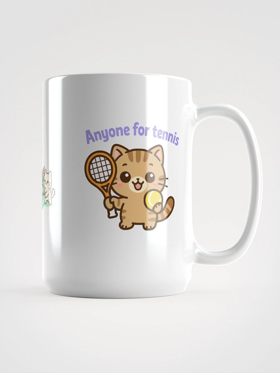 Tennis Cat White Glossy Mug product image (1)