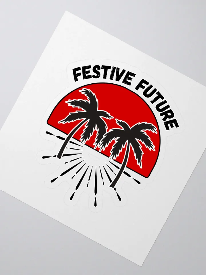 Festive Future - Sunset Beach Scene Sticker product image (2)